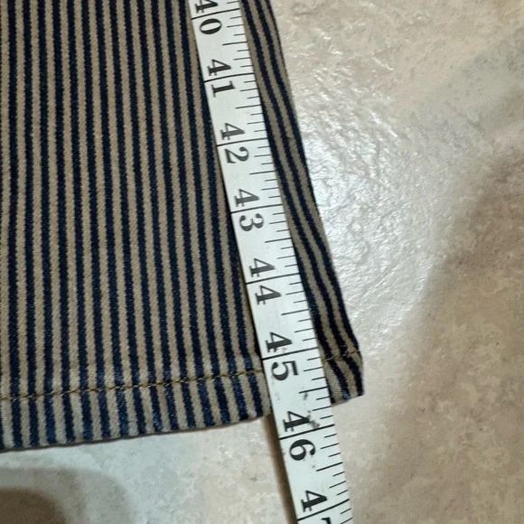 Free People Jayde Railroad Flare Jean in Train Car Stripe Front Pockets Size 29 - Picture 6 of 15